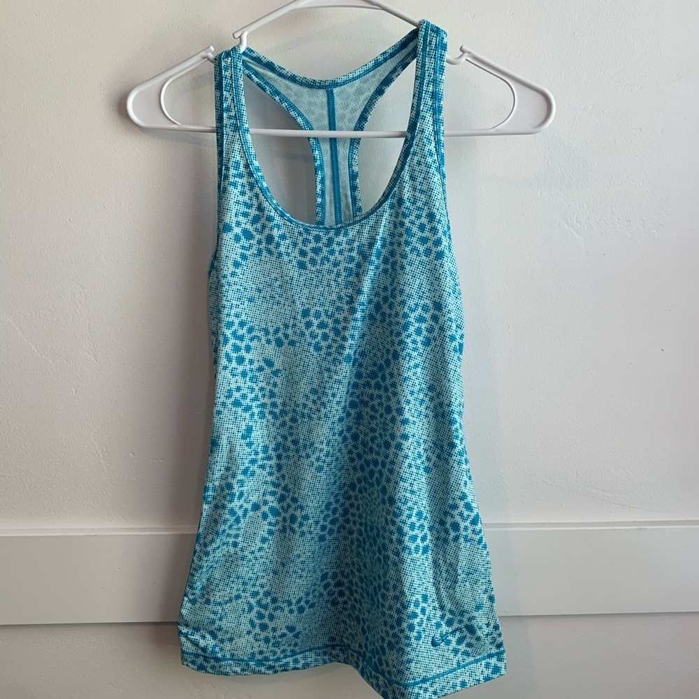 Nike Dri-Fit Turquoise Polka Dotted Tank Top